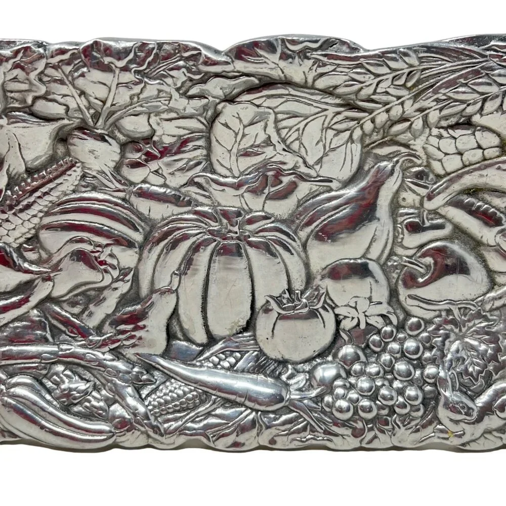 Arthur Court Tray Silver Aluminum Handles 14.5
